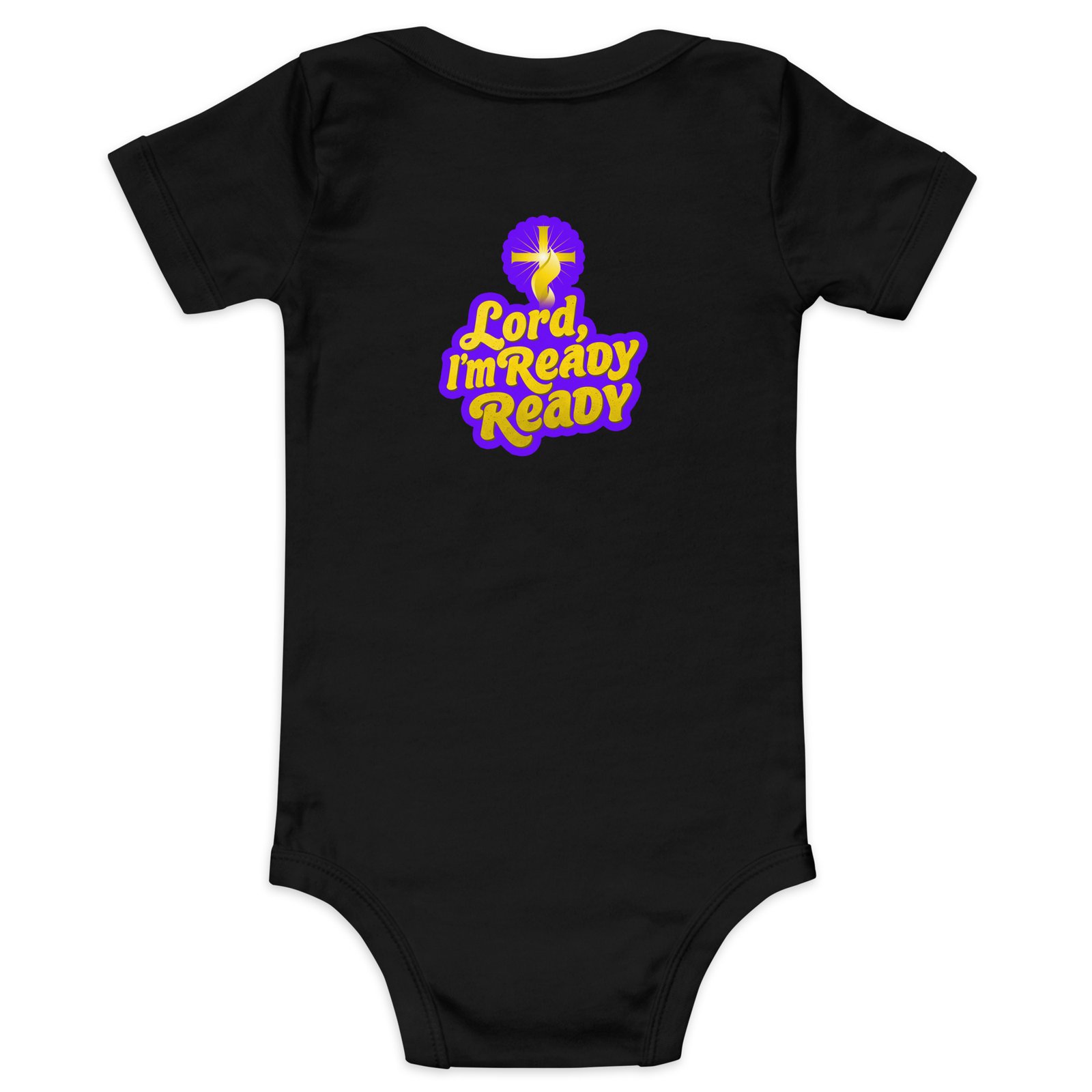 baby-short-sleeve-one-piece-black-back-69f17cf1ce663.jpg Baby short sleeve one piece - Image 1