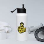 Stainless steel water bottle with a straw lid - Image 3